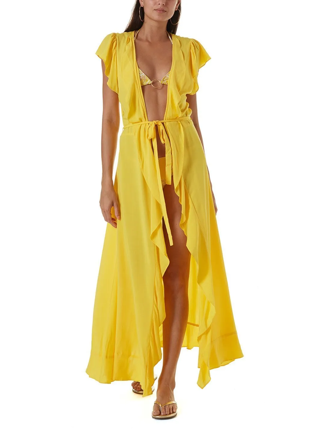 Brianna Yellow Long Dress sold by Melissa Odabash product image thumbnail 3