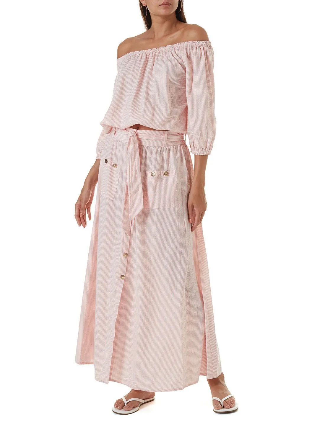 Danna Blush Stripe Top sold by Melissa Odabash product image thumbnail 4