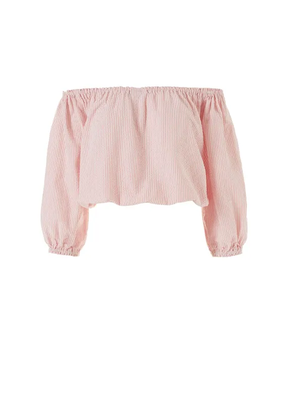 Danna Blush Stripe Top made by Melissa Odabash