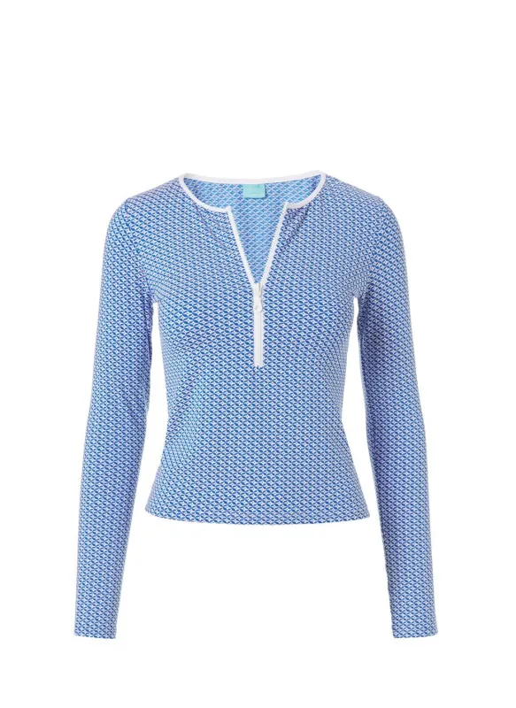 Cali Mosaic Blue Bikini Top made by Melissa Odabash