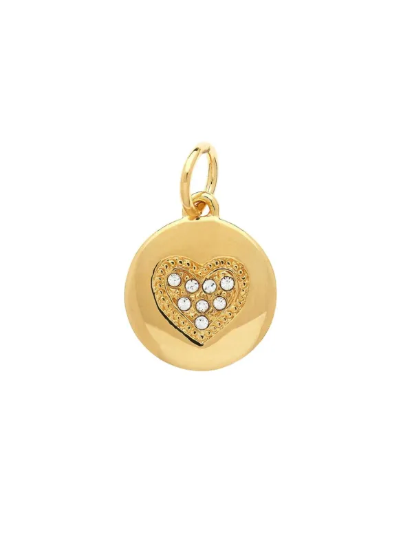 Gold Crystal Heart Charm sold by Melissa Odabash