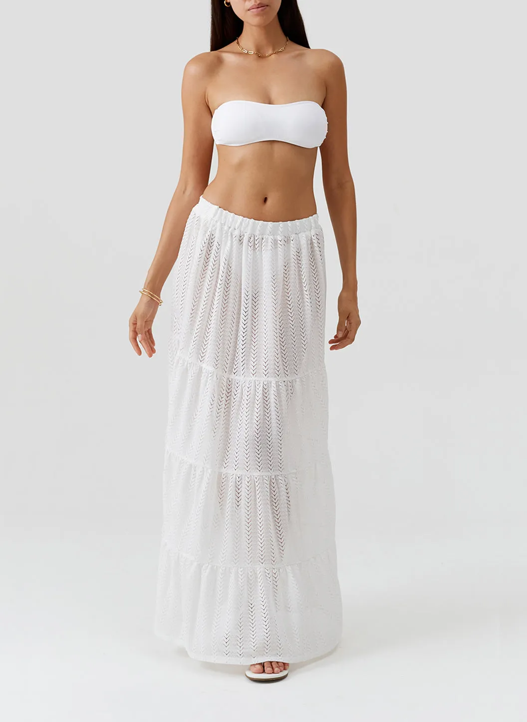 Matilde White Skirt sold by Melissa Odabash product image thumbnail 3
