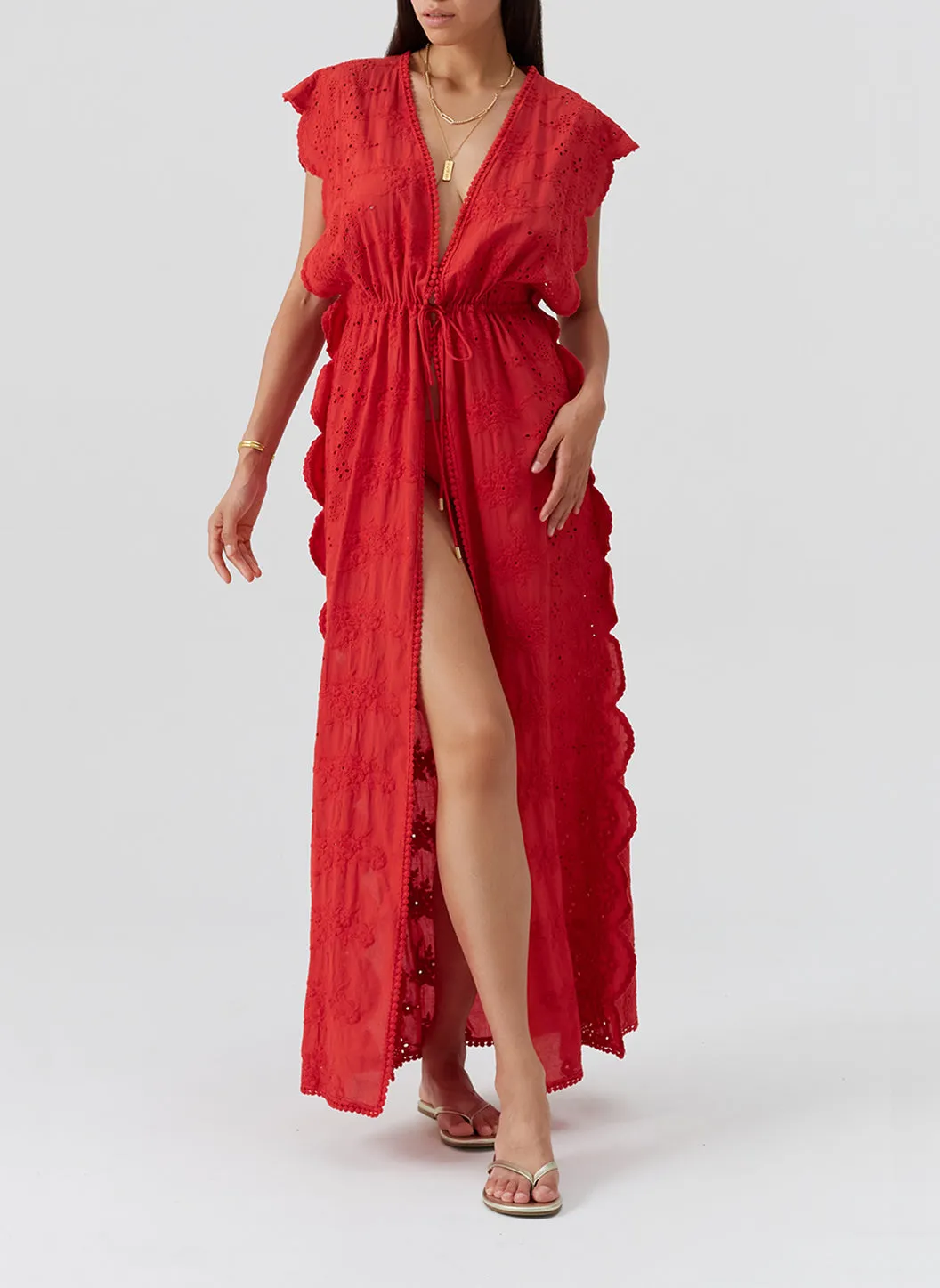 Talitha Red Kaftan sold by Melissa Odabash product image thumbnail 3