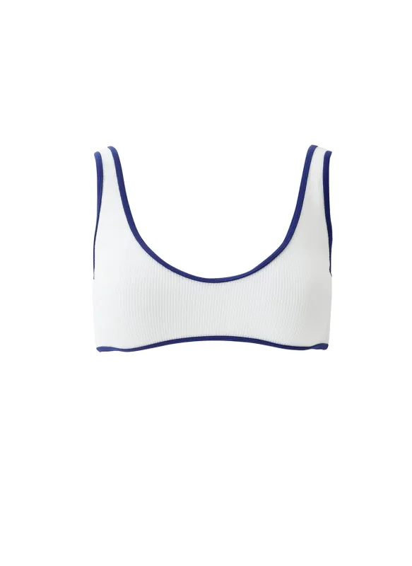 Vigo White Ridges Bikini Top made by Melissa Odabash