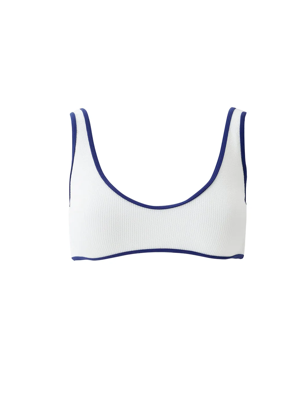 Vigo White Ridges Bikini Top sold by Melissa Odabash