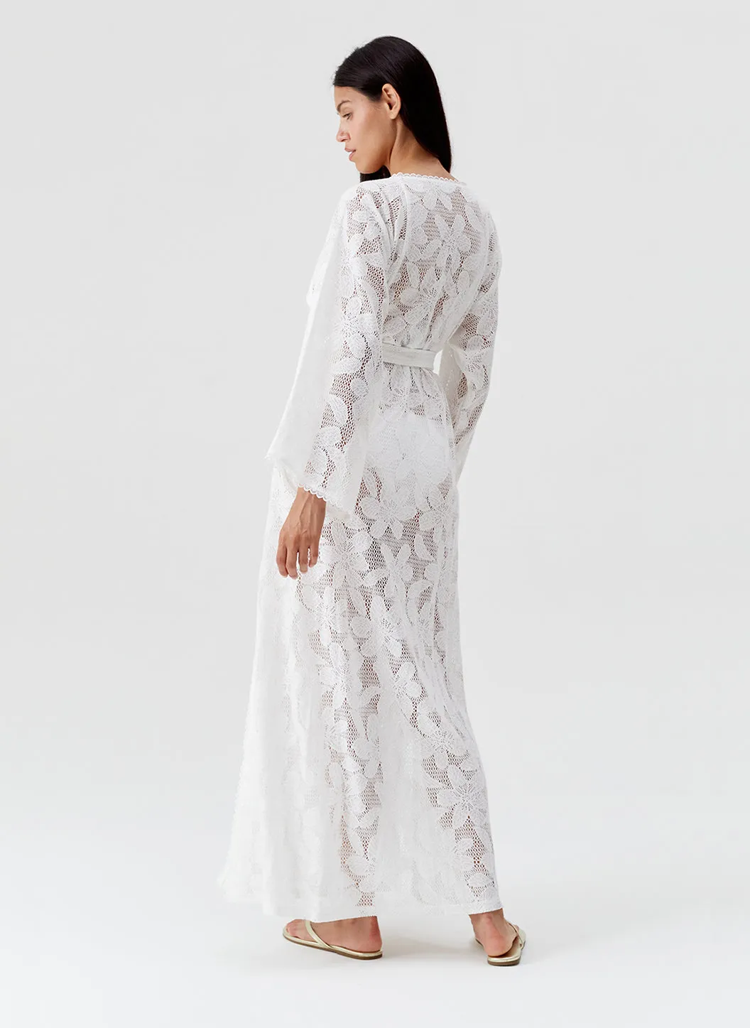 Nina White Flowers Kaftan sold by Melissa Odabash product image thumbnail 4