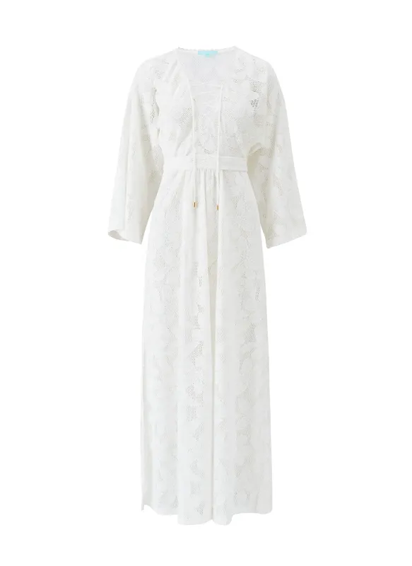 Nina White Flowers Kaftan made by Melissa Odabash