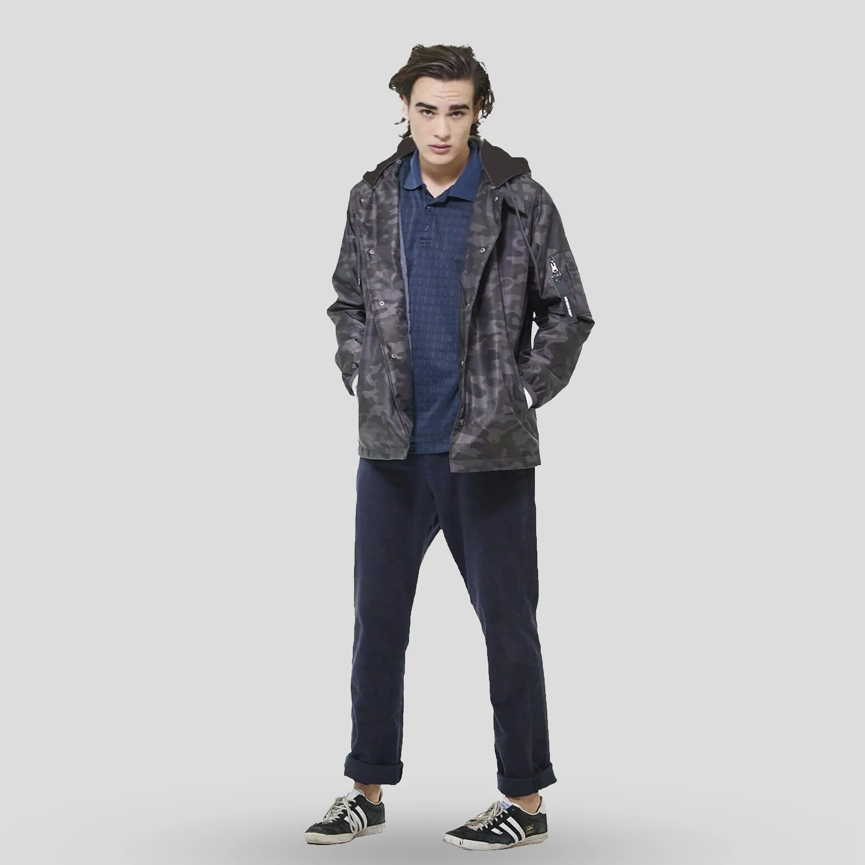 Men's Coach Jacket with Fleece Hood - FINAL SALE sold by Members Only product image thumbnail 4