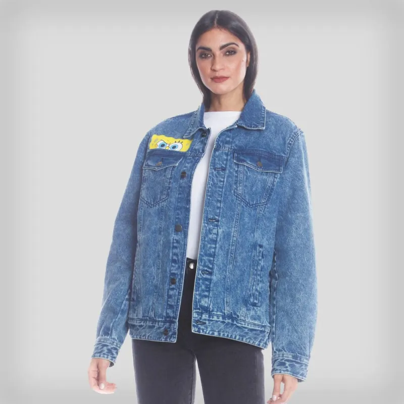Mens SpongeBob Denim Jacket -  FINAL SALE sold by Members Only