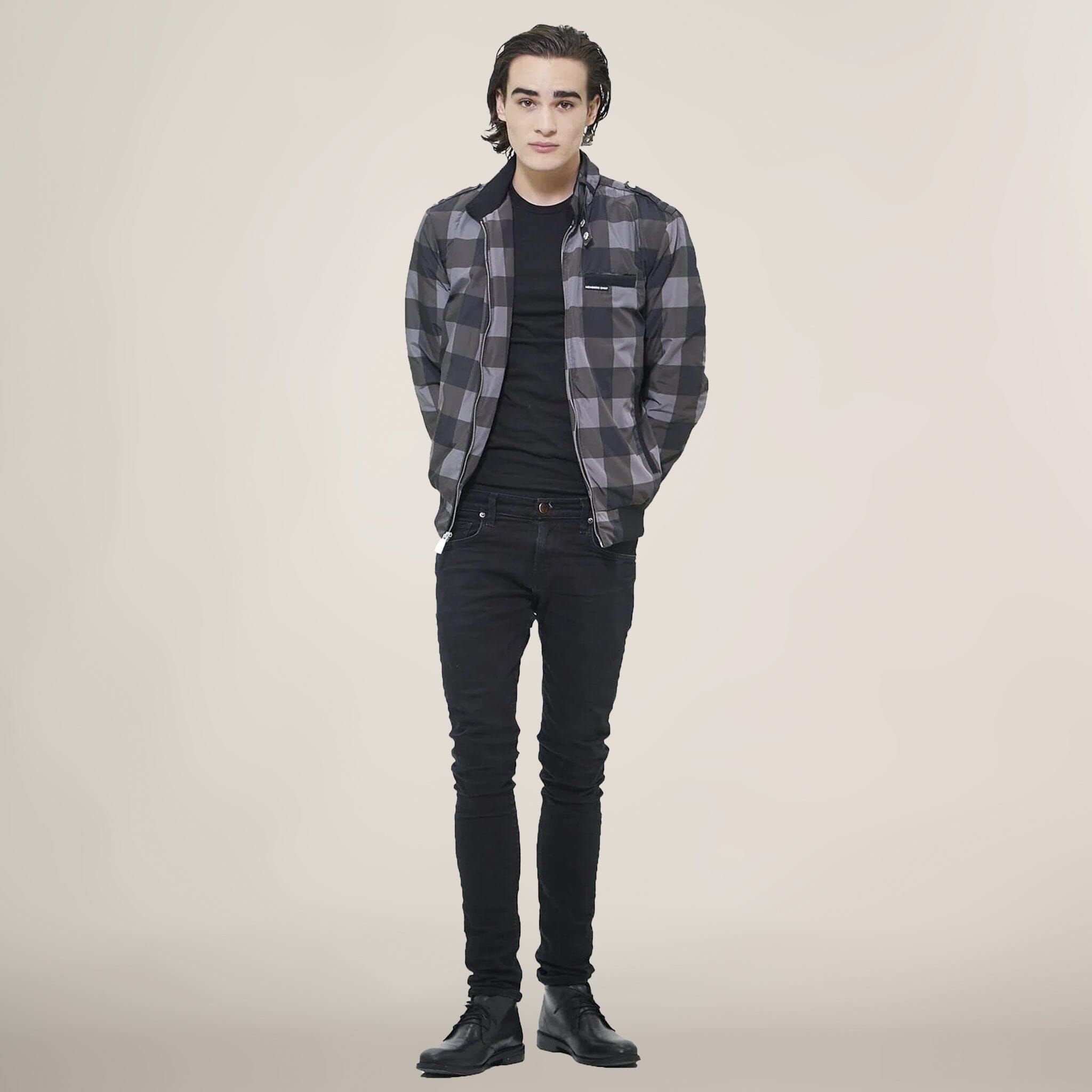 Men's Buffalo Plaid Iconic Racer Jacket - FINAL SALE sold by Members Only product image thumbnail 3