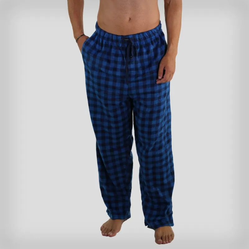 Men's Minky Fleece Sleep Pants - Blue Plaid sold by Members Only