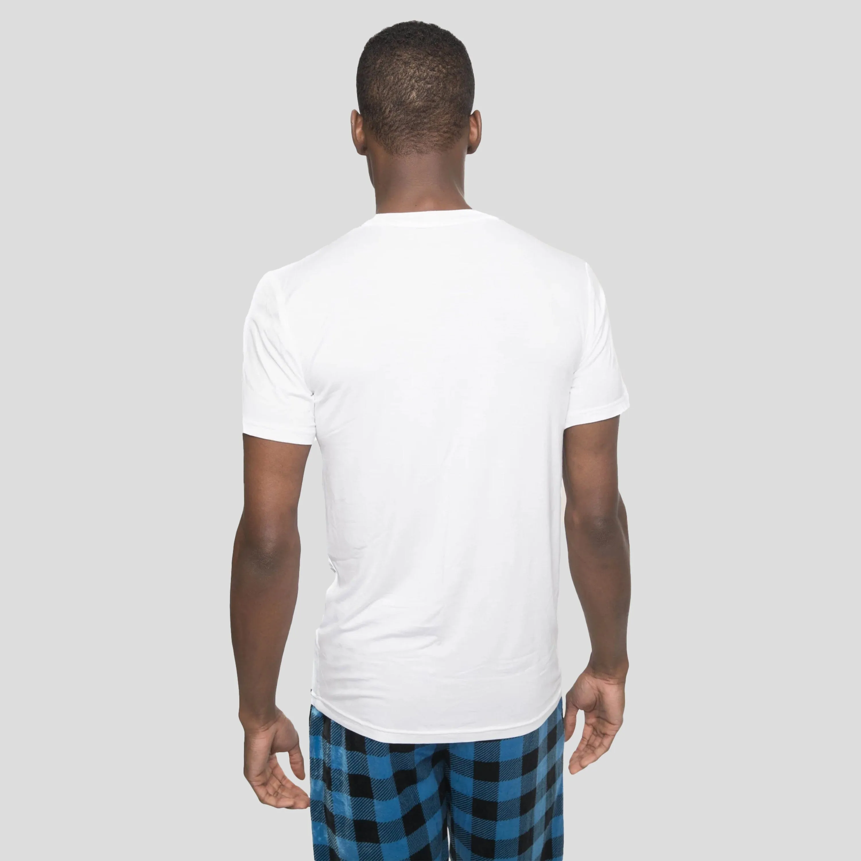 Men's Short Sleeve Bamboo Rayon Sleep Shirt - WHITE - FINAL SALE sold by Members Only product image thumbnail 3