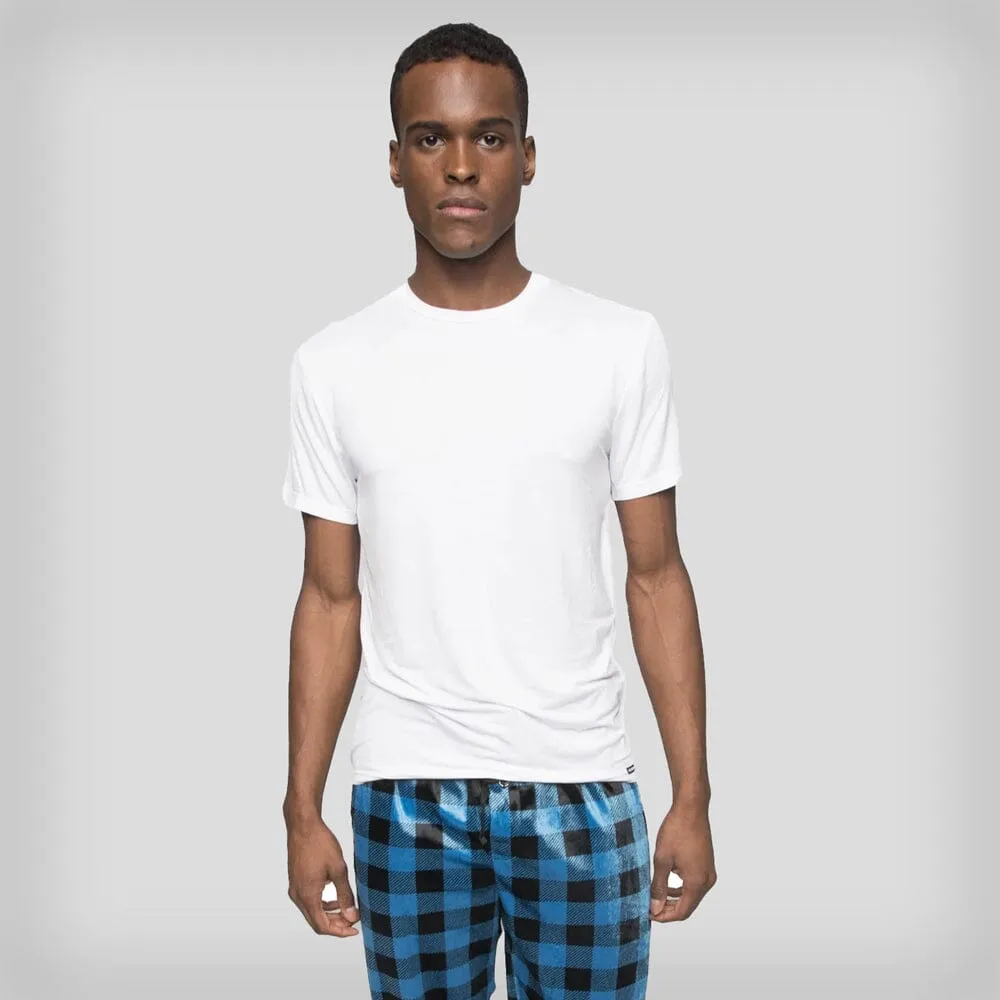 Men's Short Sleeve Bamboo Rayon Sleep Shirt - WHITE - FINAL SALE sold by Members Only