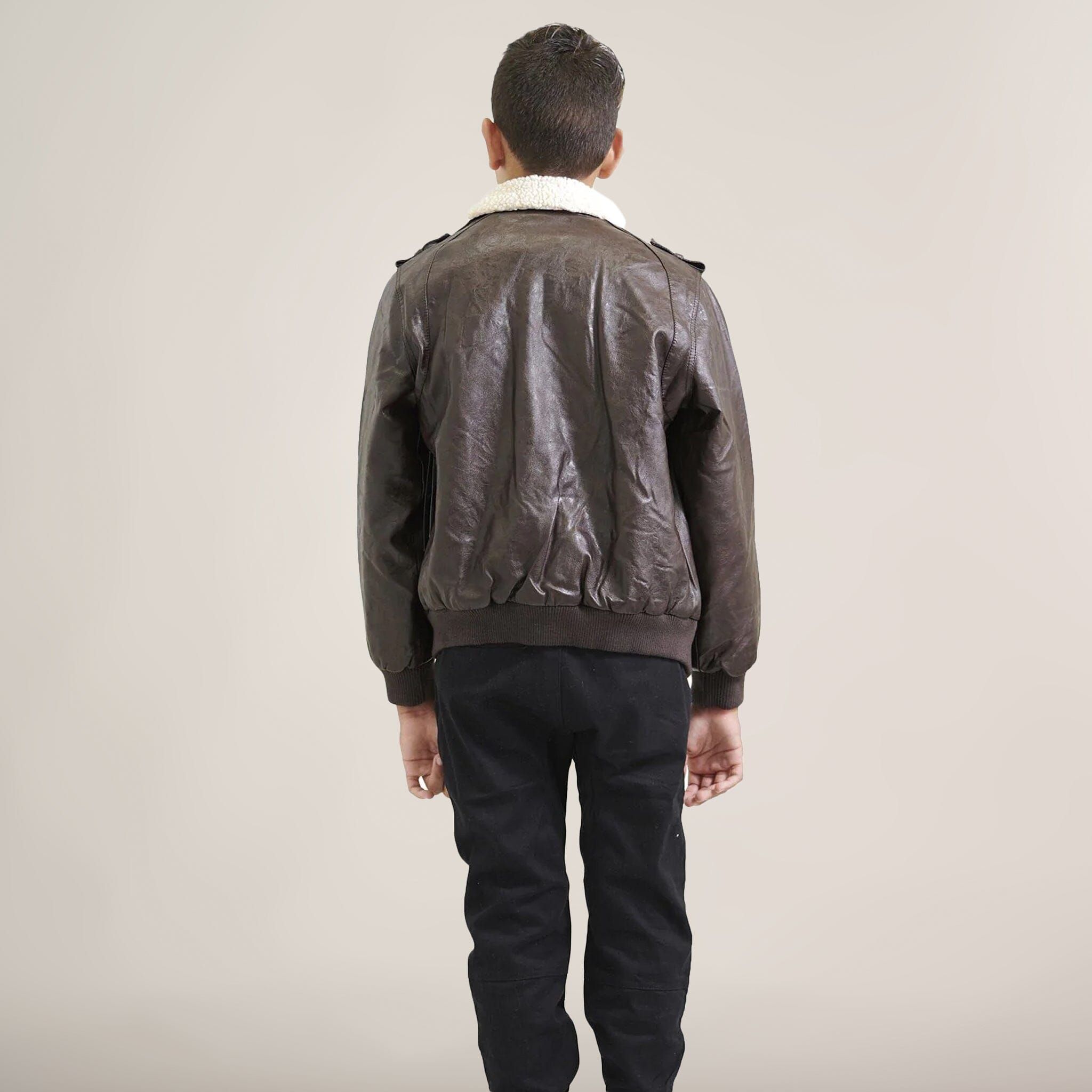 Boy's Berber Lined Faux Leather Bomber Jacket - FINAL SALE sold by Members Only product image thumbnail 2