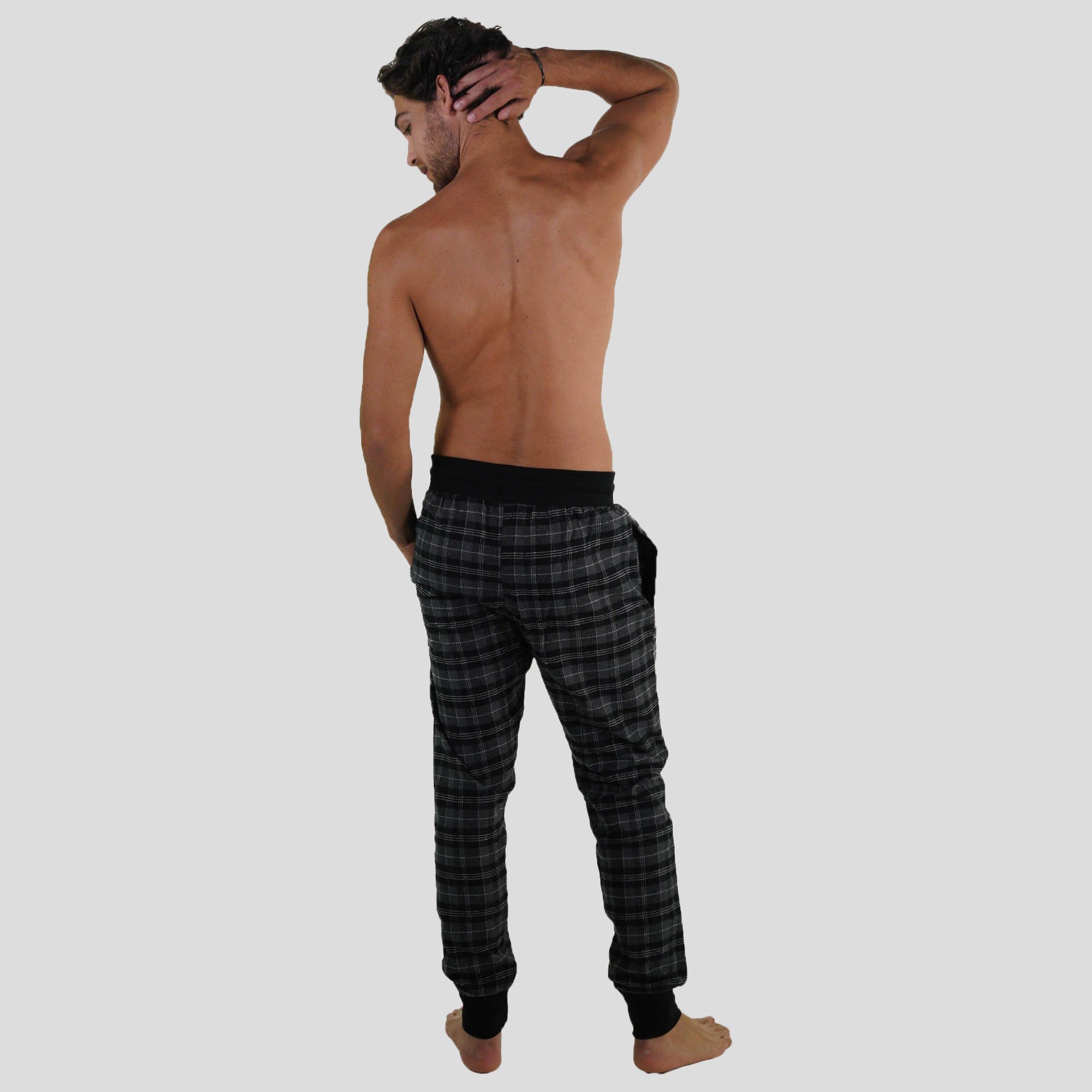Men's Flannel Jogger Lounge Pants - Black/Grey sold by Members Only product image thumbnail 3