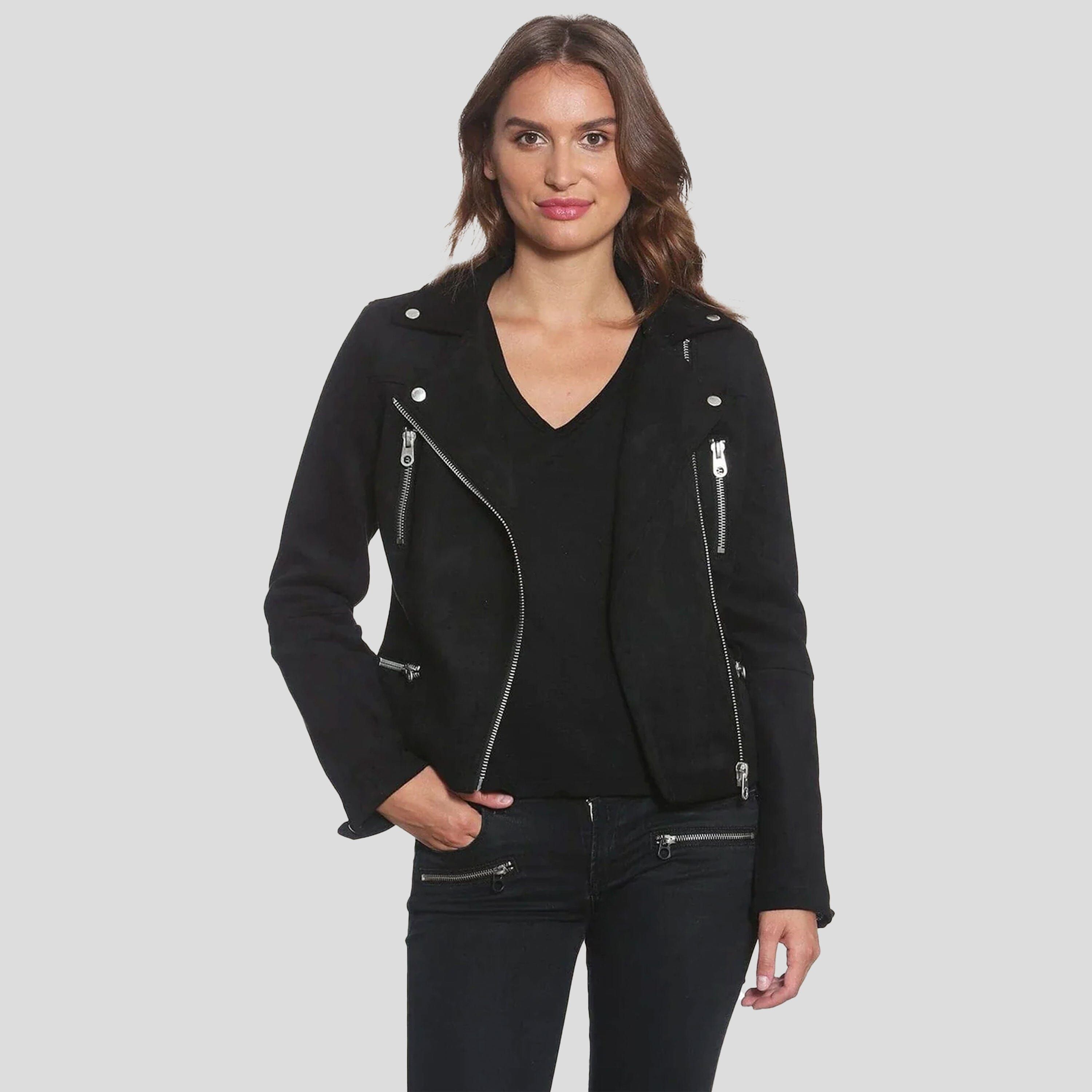 Women's Faux Suede Biker Jacket - FINAL SALE sold by Members Only product image thumbnail 4