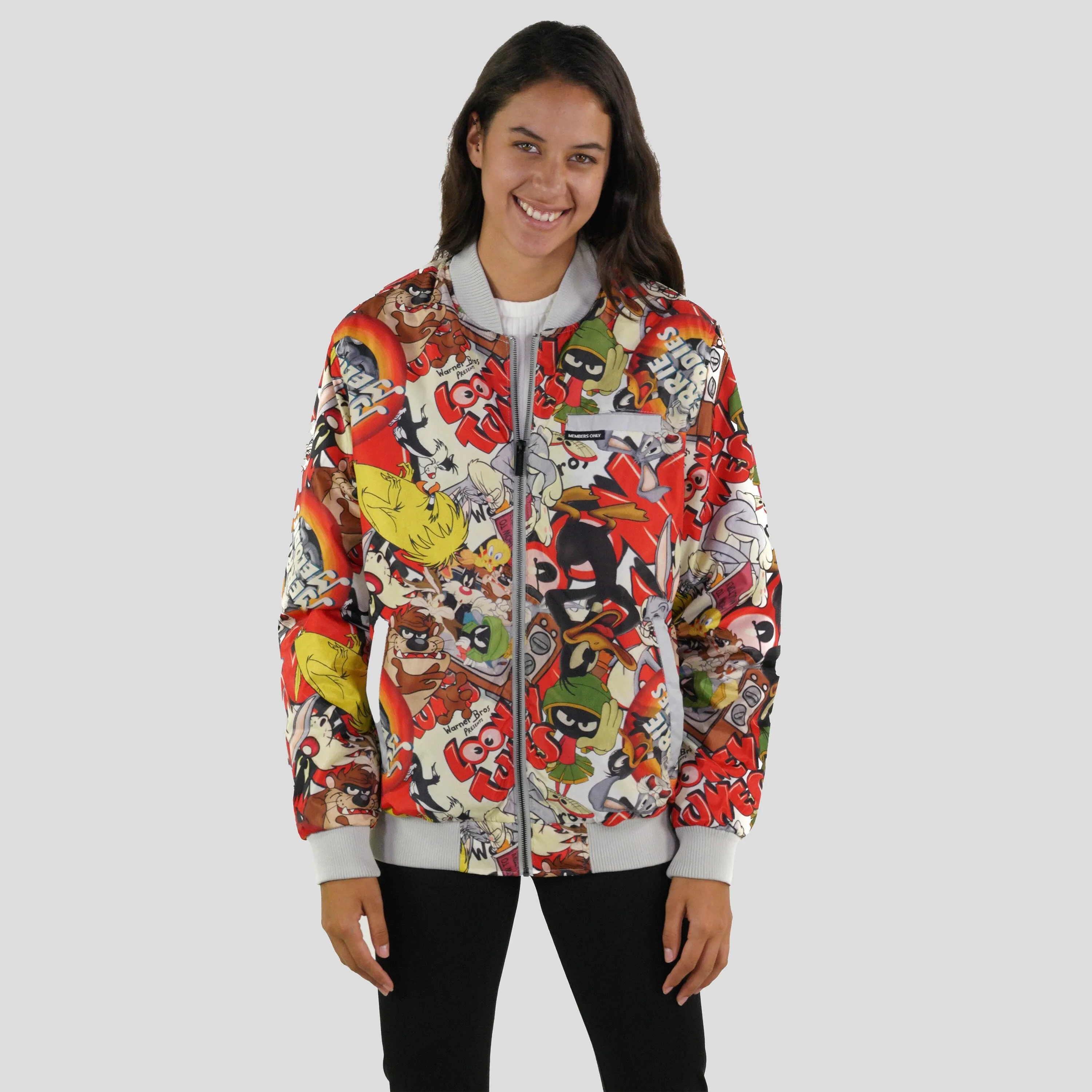 Women's Looney Tunes Vintage Mash Print Oversized Jacket - FINAL SALE sold by Members Only product image thumbnail 2