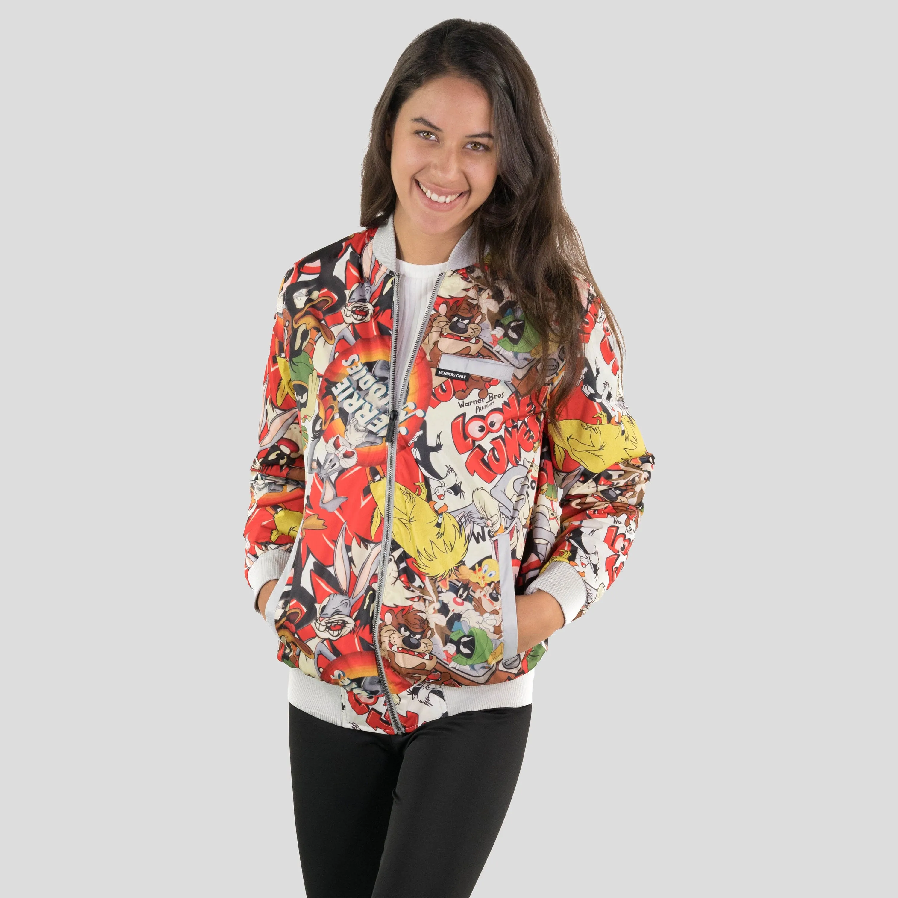 Women's Looney Tunes Vintage Mash Print Oversized Jacket - FINAL SALE sold by Members Only product image thumbnail 3