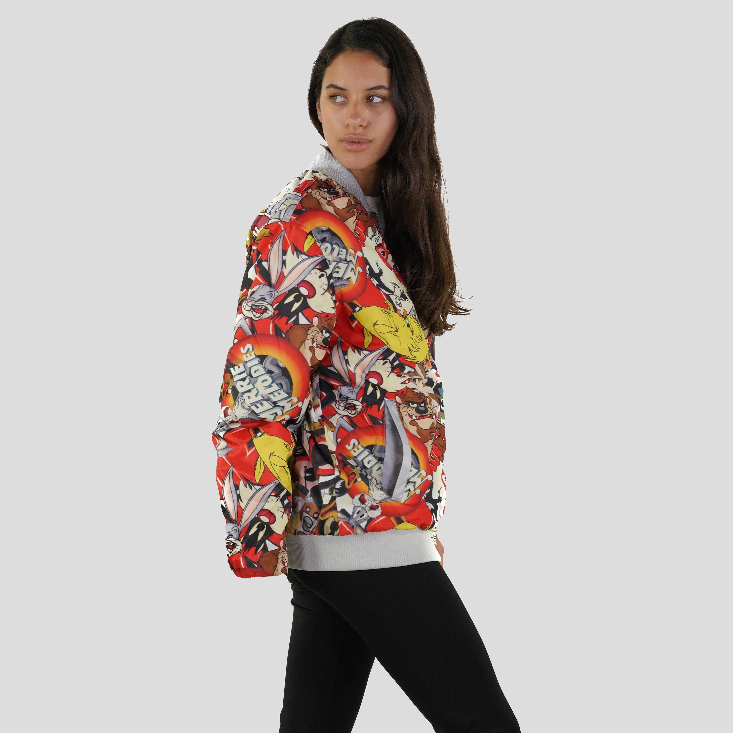 Women's Looney Tunes Vintage Mash Print Oversized Jacket - FINAL SALE sold by Members Only product image thumbnail 4