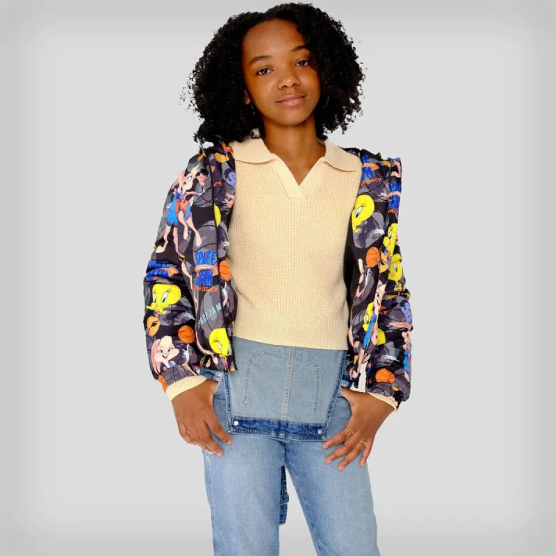 Girl's Heavy Quilted Puffer in New Looney Mash Jacket - FINAL SALE sold by Members Only