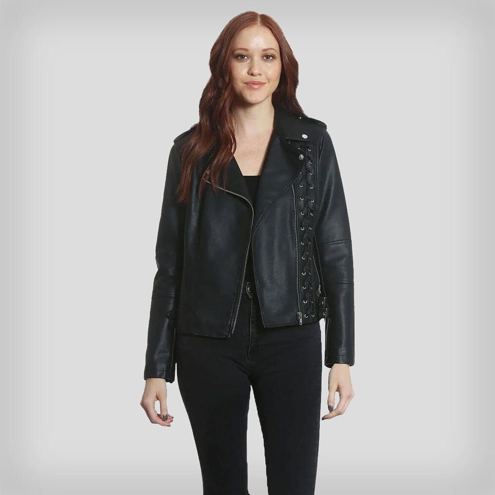 Women Vegan Leather Moto Jacket - FINAL SALE sold by Members Only