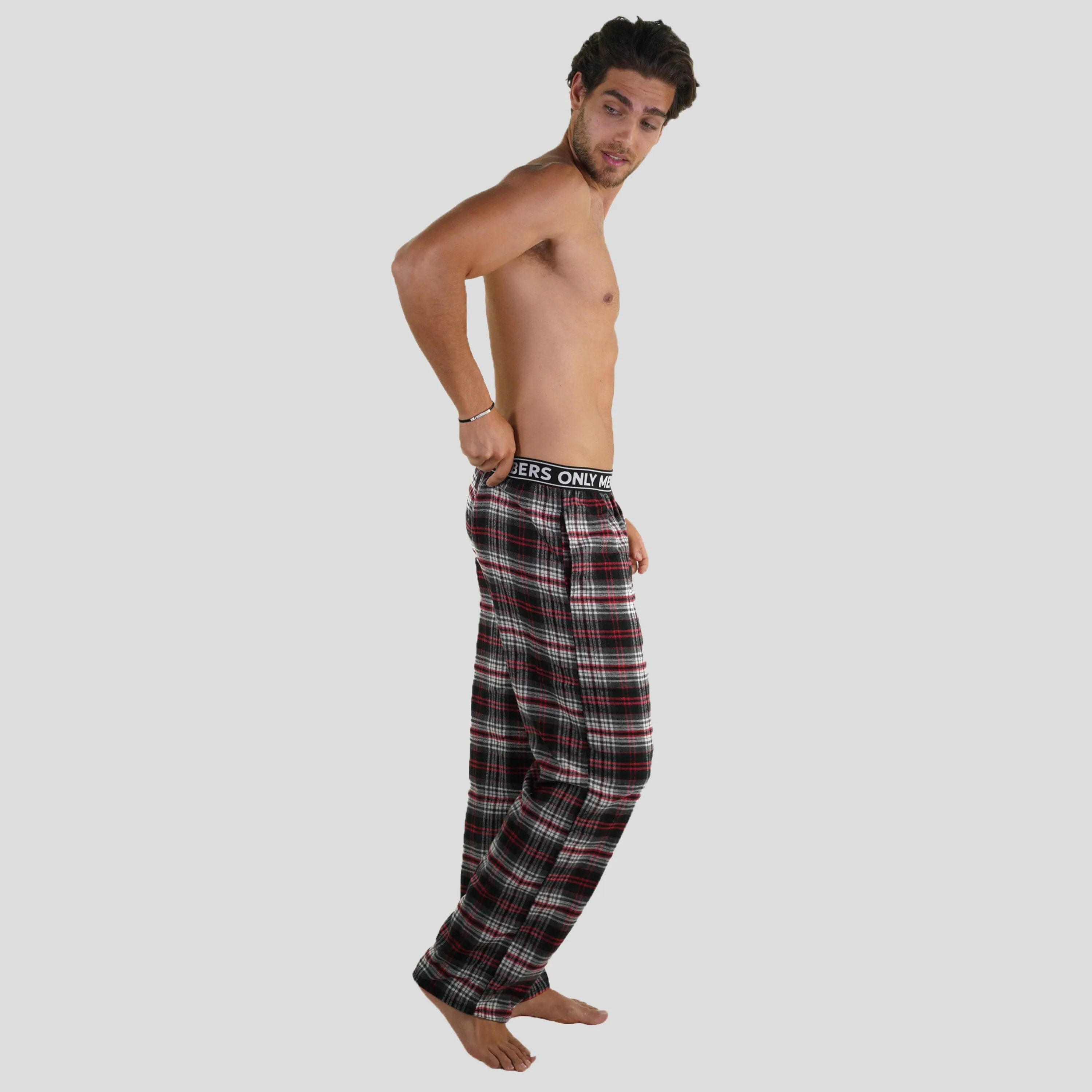 Men's Flannel Sleep Pants Logo Elastic - Red - FINAL SALE sold by Members Only product image thumbnail 3