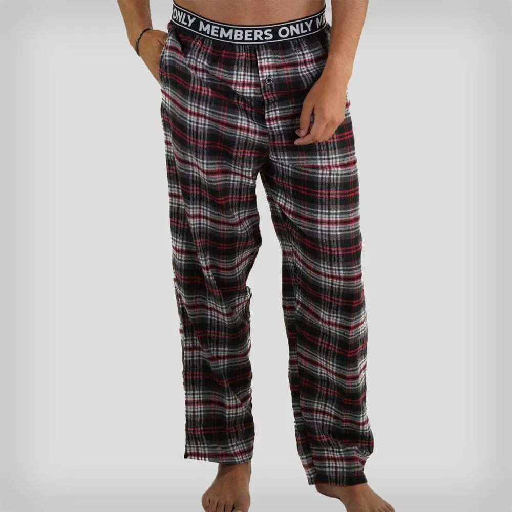 Men's Flannel Sleep Pants Logo Elastic - Red - FINAL SALE sold by Members Only
