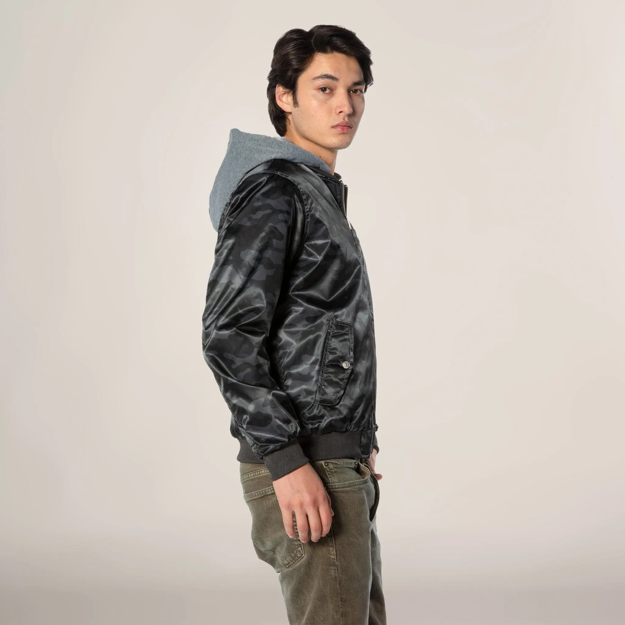 Men's Flight Satin Twill Hooded Jacket - FINAL SALE sold by Members Only product image thumbnail 3