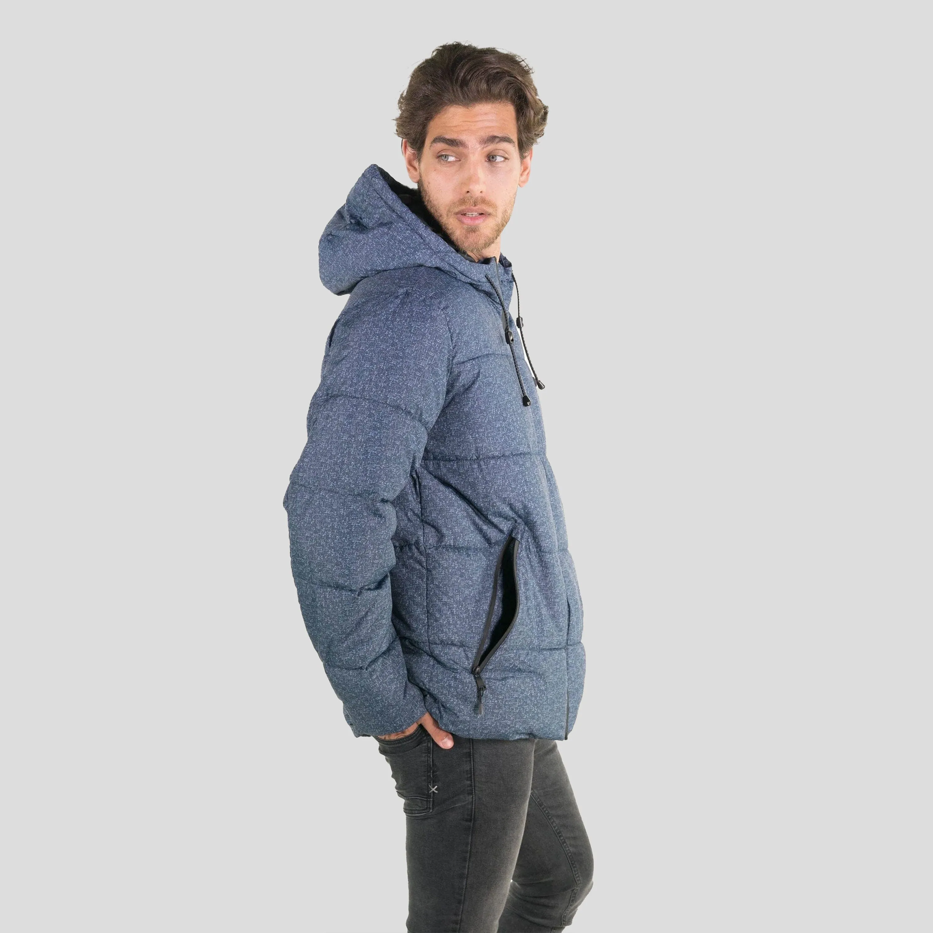 Men's Heather Print Puffer Jacket - FINAL SALE sold by Members Only product image thumbnail 3