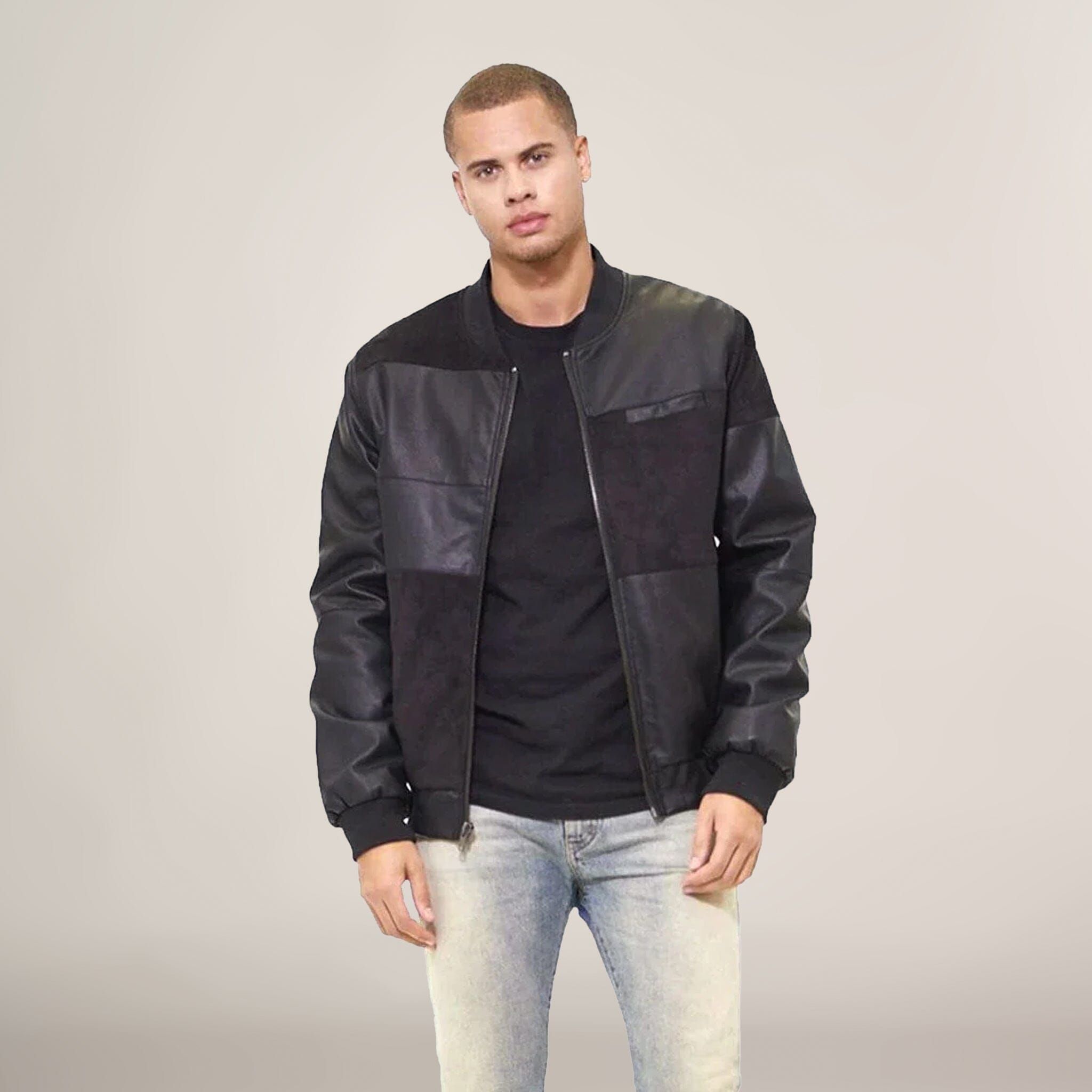 Men's Mixed Suede Color Block Bomber Jacket - FINAL SALE sold by Members Only product image thumbnail 2