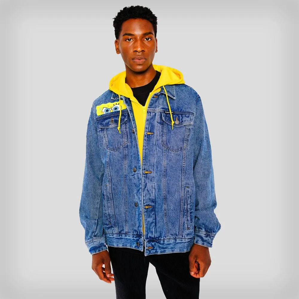Men's Spongebob Hoodie Trucker Jacket - FINAL SALE sold by Members Only