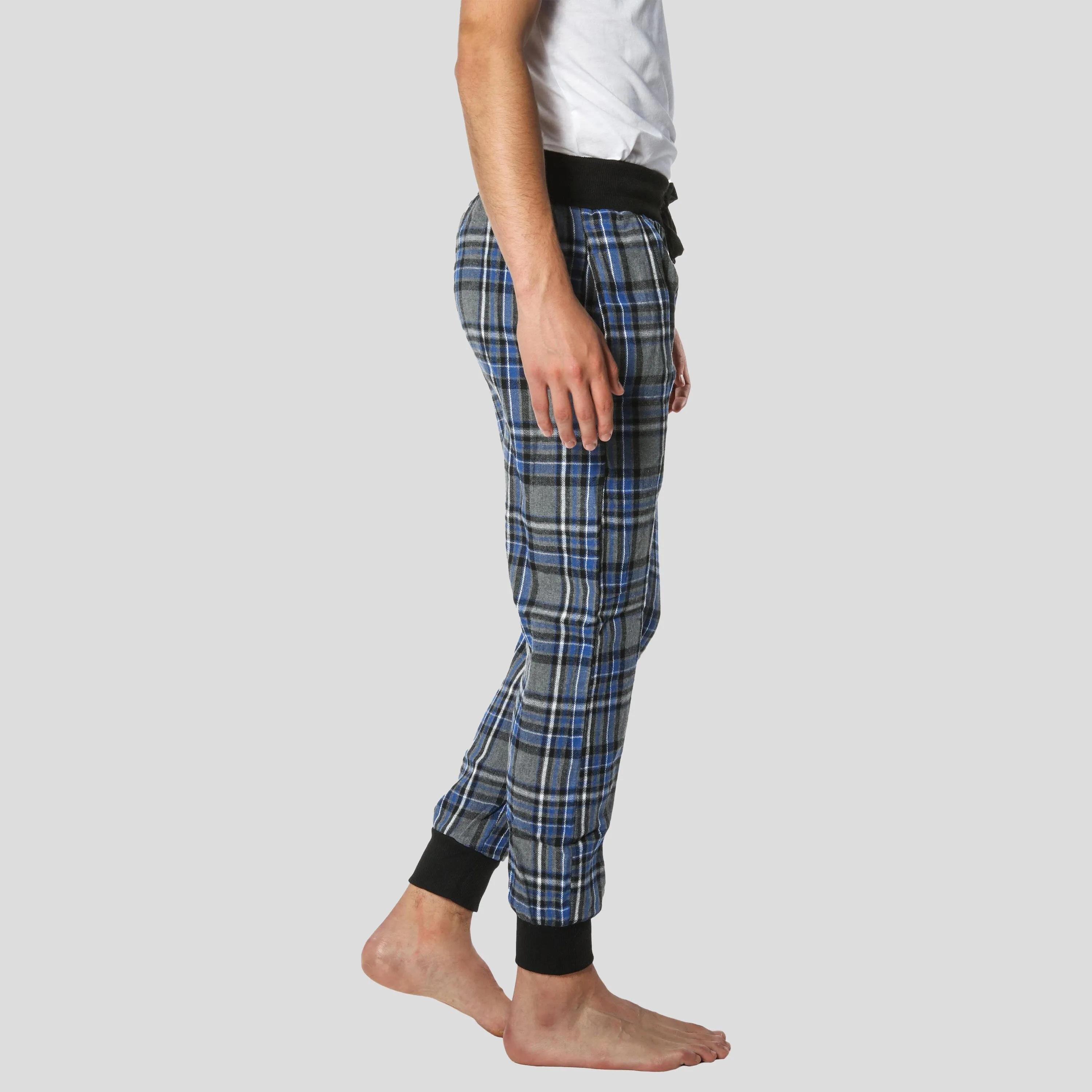 Men's Flannel Jogger Lounge Pants - Charcoal/Blue - FINAL SALE sold by Members Only product image thumbnail 5