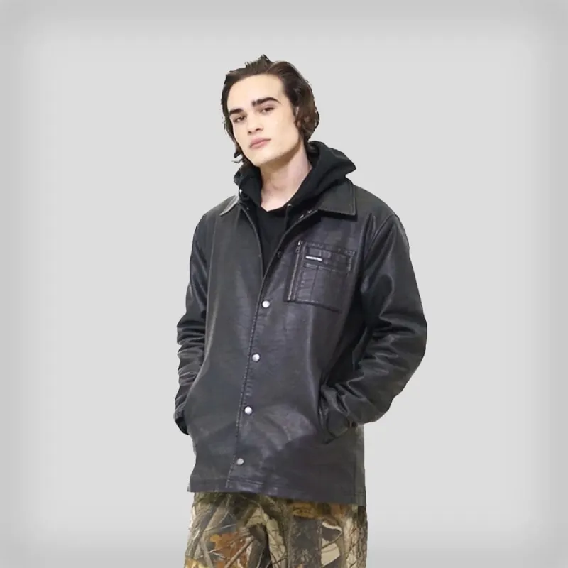 Men's Faux Leather Coach Jacket - FINAL SALE sold by Members Only