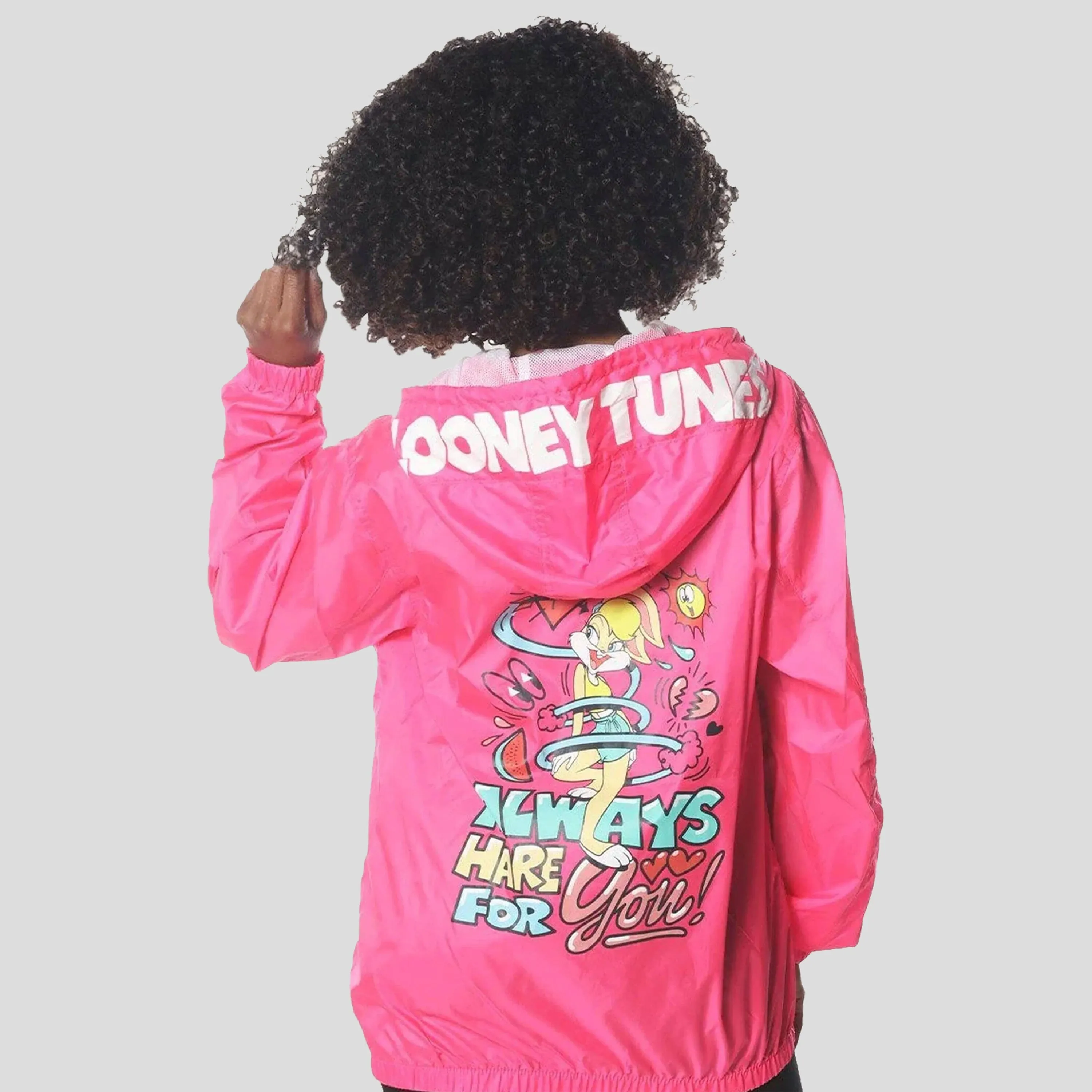 Women's Pink Looney Tunes Popover Windbreaker Jacket - FINAL SALE sold by Members Only product image thumbnail 5