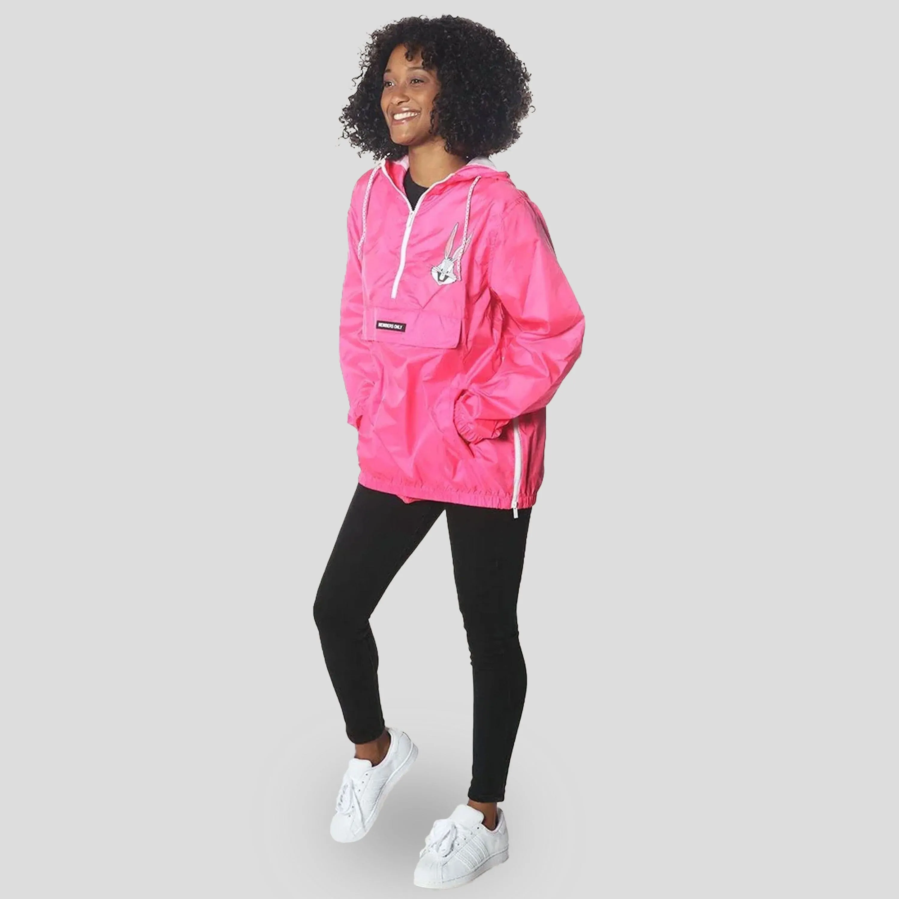 Women's Pink Looney Tunes Popover Windbreaker Jacket - FINAL SALE sold by Members Only product image thumbnail 3