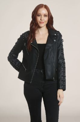 Women's Studded Vegan Leather Jacket - FINAL SALE sold by Members Only