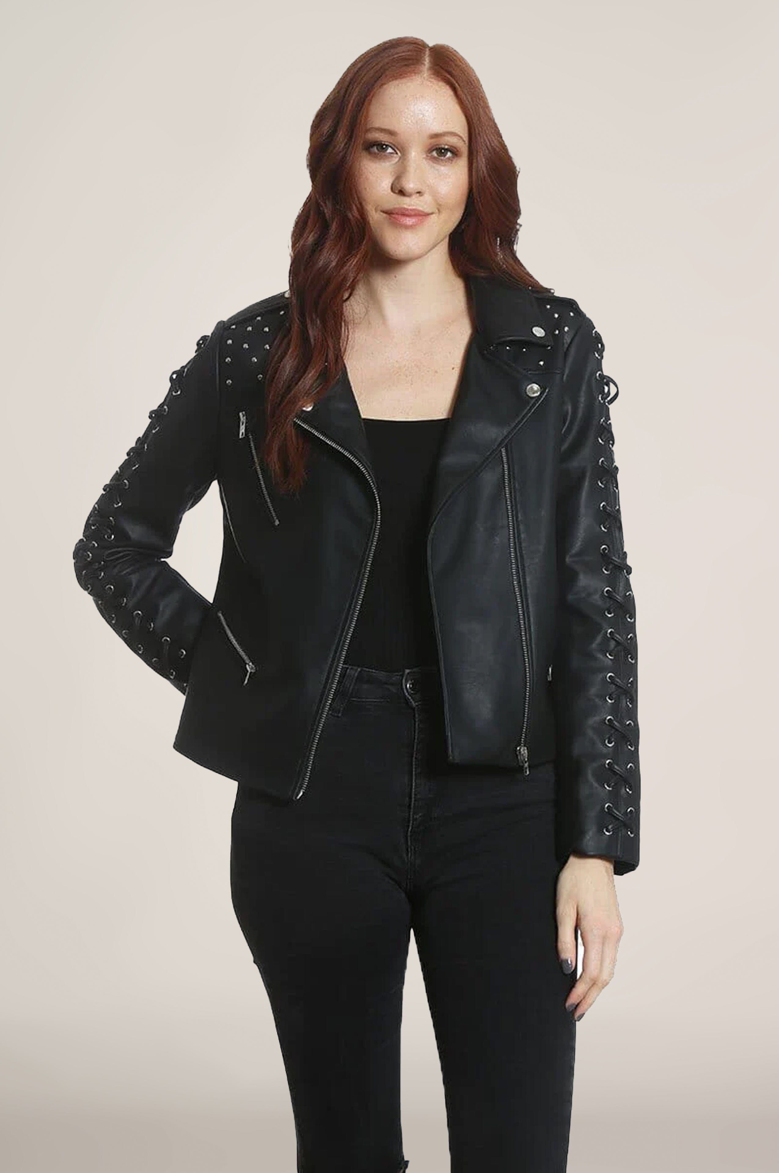 Women's Studded Vegan Leather Jacket - FINAL SALE sold by Members Only