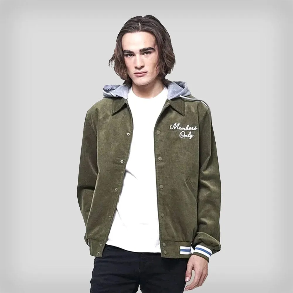 Men's Corduroy Varsity Jacket with Hood - FINAL SALE sold by Members Only