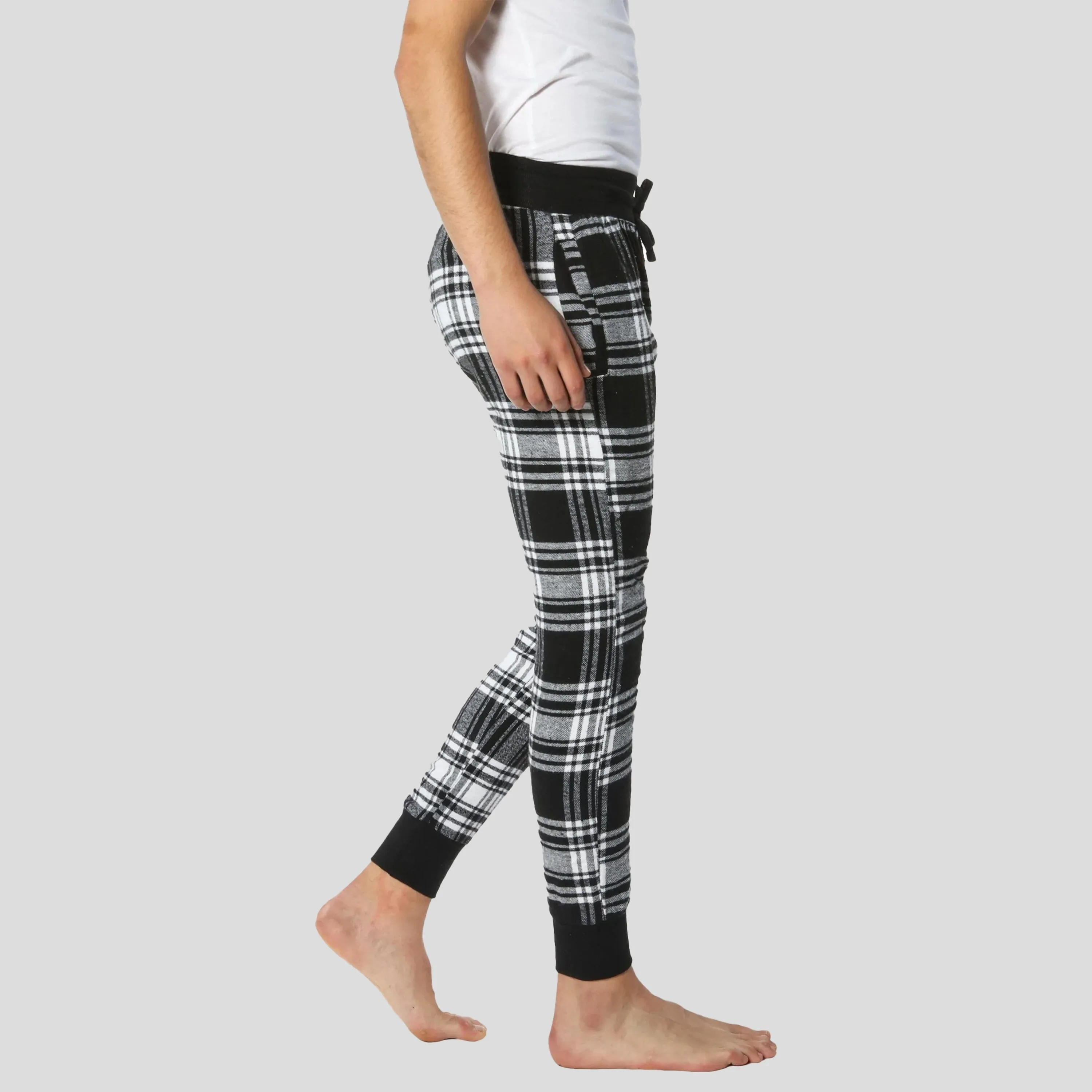 Men's Flannel Jogger Lounge Pants - Black/White - FINAL SALE sold by Members Only product image thumbnail 3