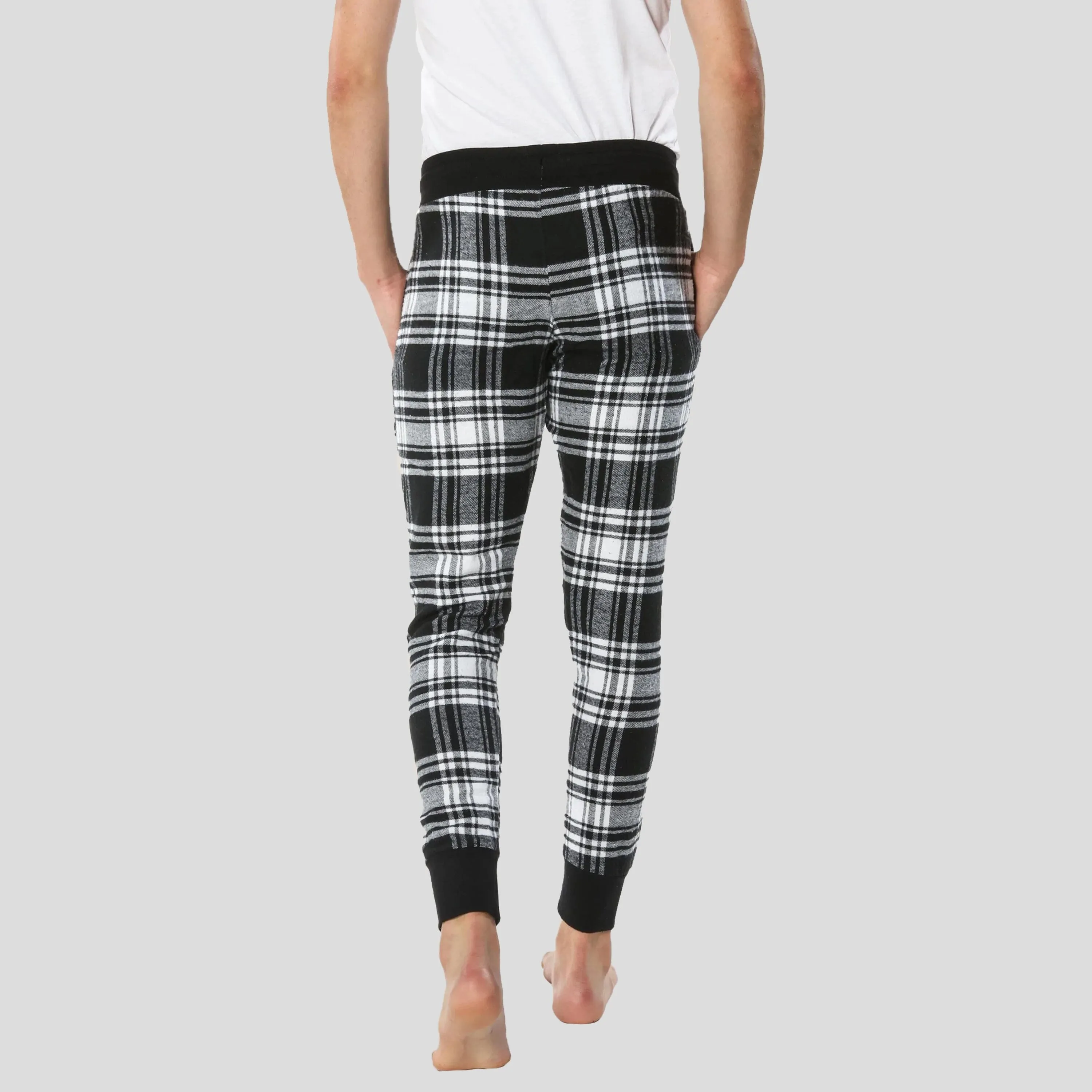 Men's Flannel Jogger Lounge Pants - Black/White - FINAL SALE sold by Members Only product image thumbnail 4
