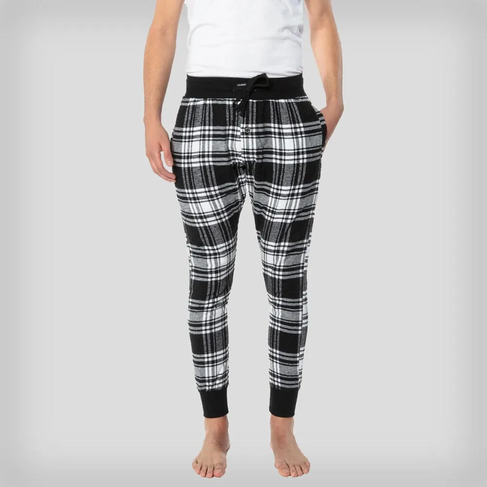 Men's Flannel Jogger Lounge Pants - Black/White - FINAL SALE sold by Members Only