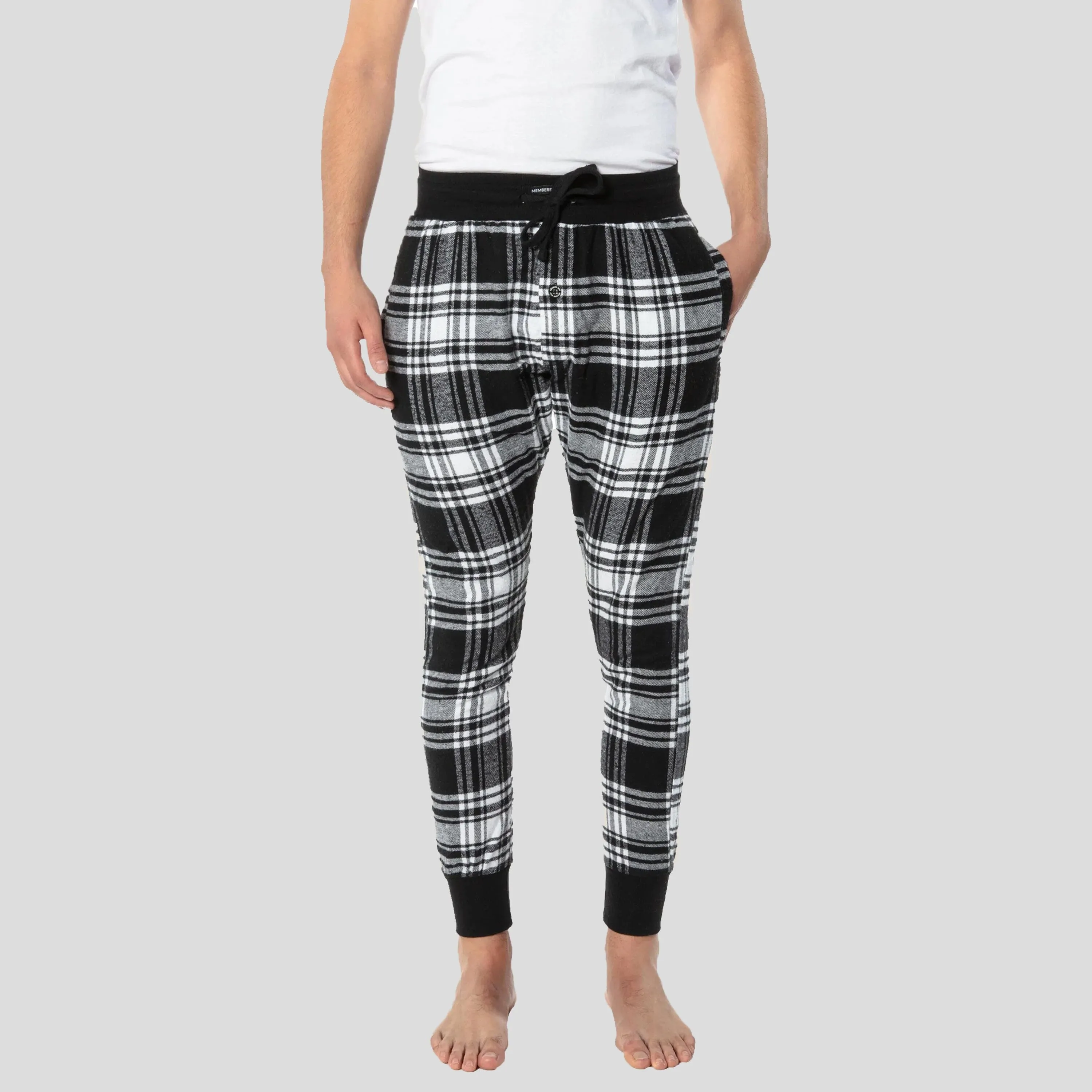 Men's Flannel Jogger Lounge Pants - Black/White - FINAL SALE sold by Members Only product image thumbnail 2