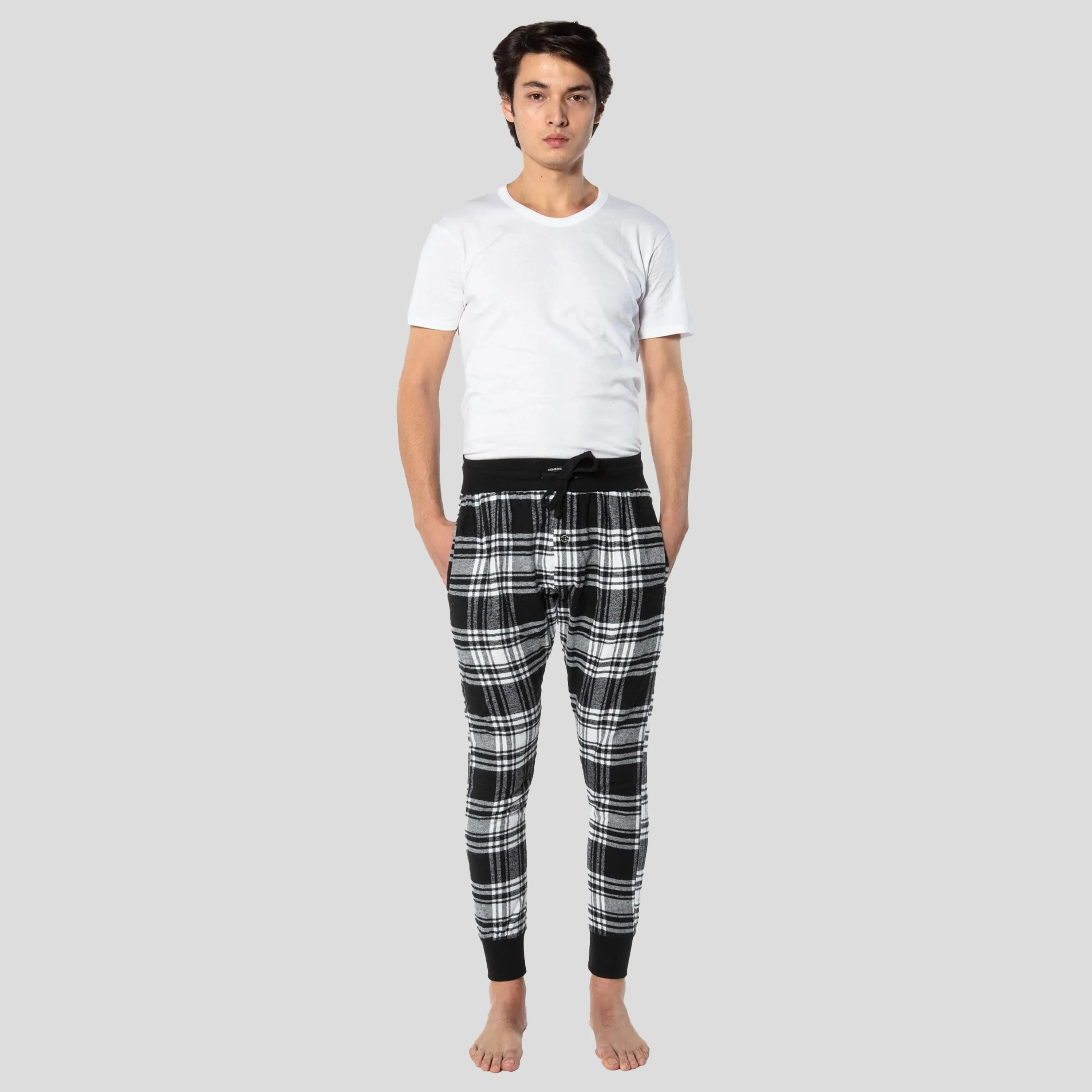 Men's Flannel Jogger Lounge Pants - Black/White - FINAL SALE sold by Members Only product image thumbnail 5