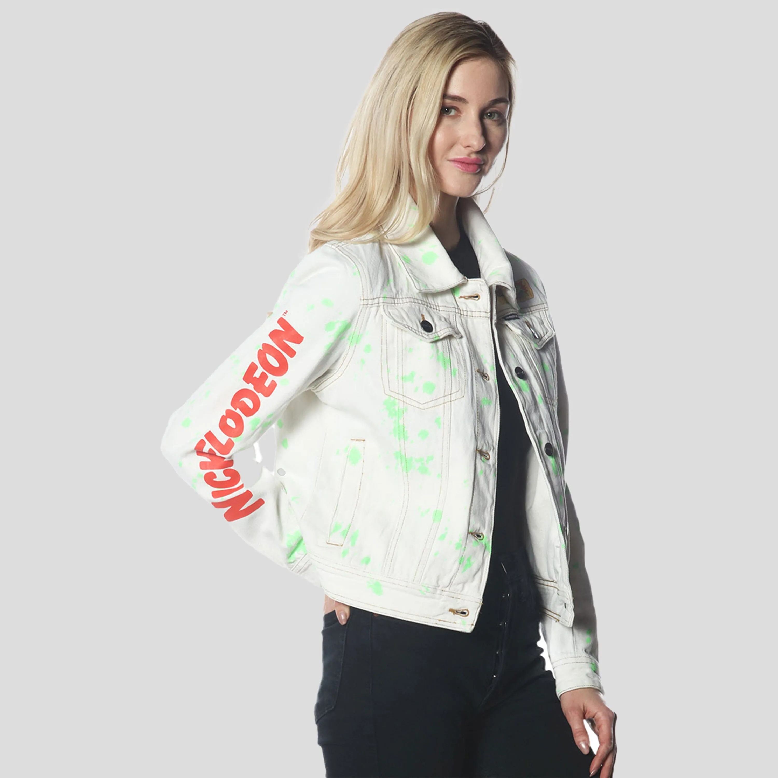Women's White Denim Nickelodeon Trucker With Pai Jacket - FINAL SALE sold by Members Only product image thumbnail 3