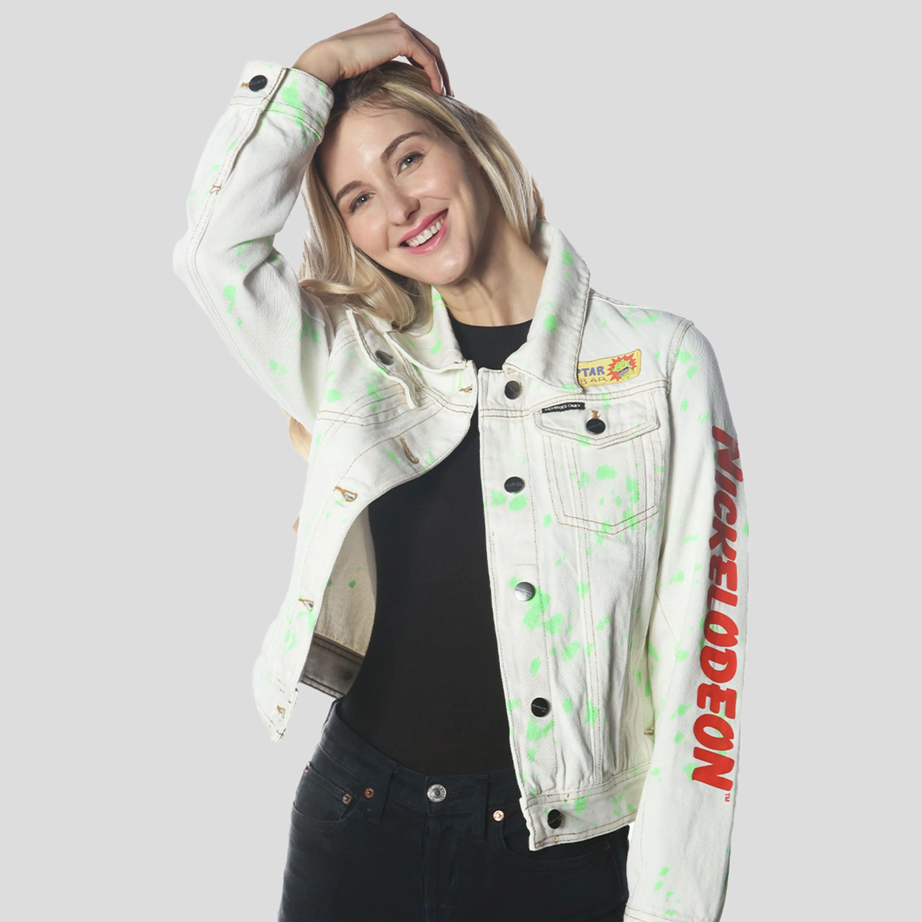 Women's White Denim Nickelodeon Trucker With Pai Jacket - FINAL SALE sold by Members Only product image thumbnail 4