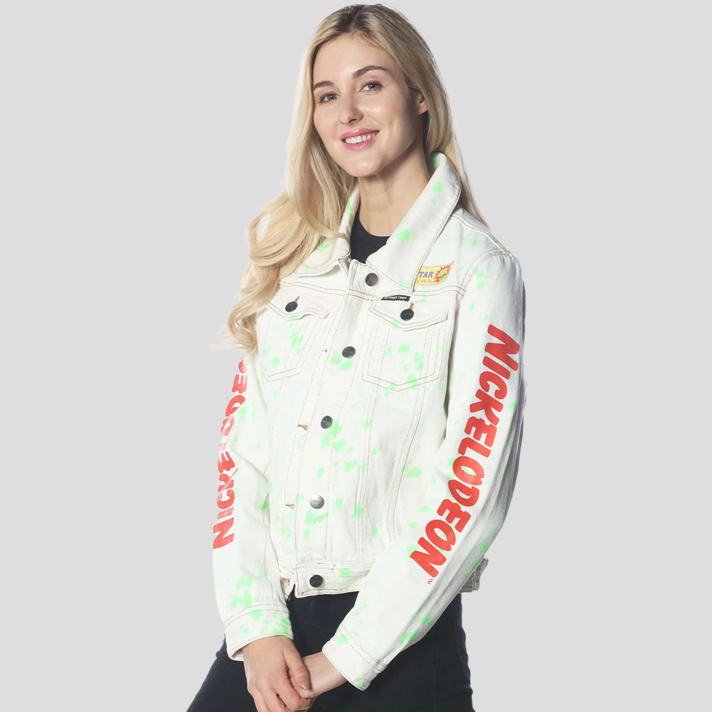 Women's White Denim Nickelodeon Trucker With Pai Jacket - FINAL SALE sold by Members Only product image thumbnail 2