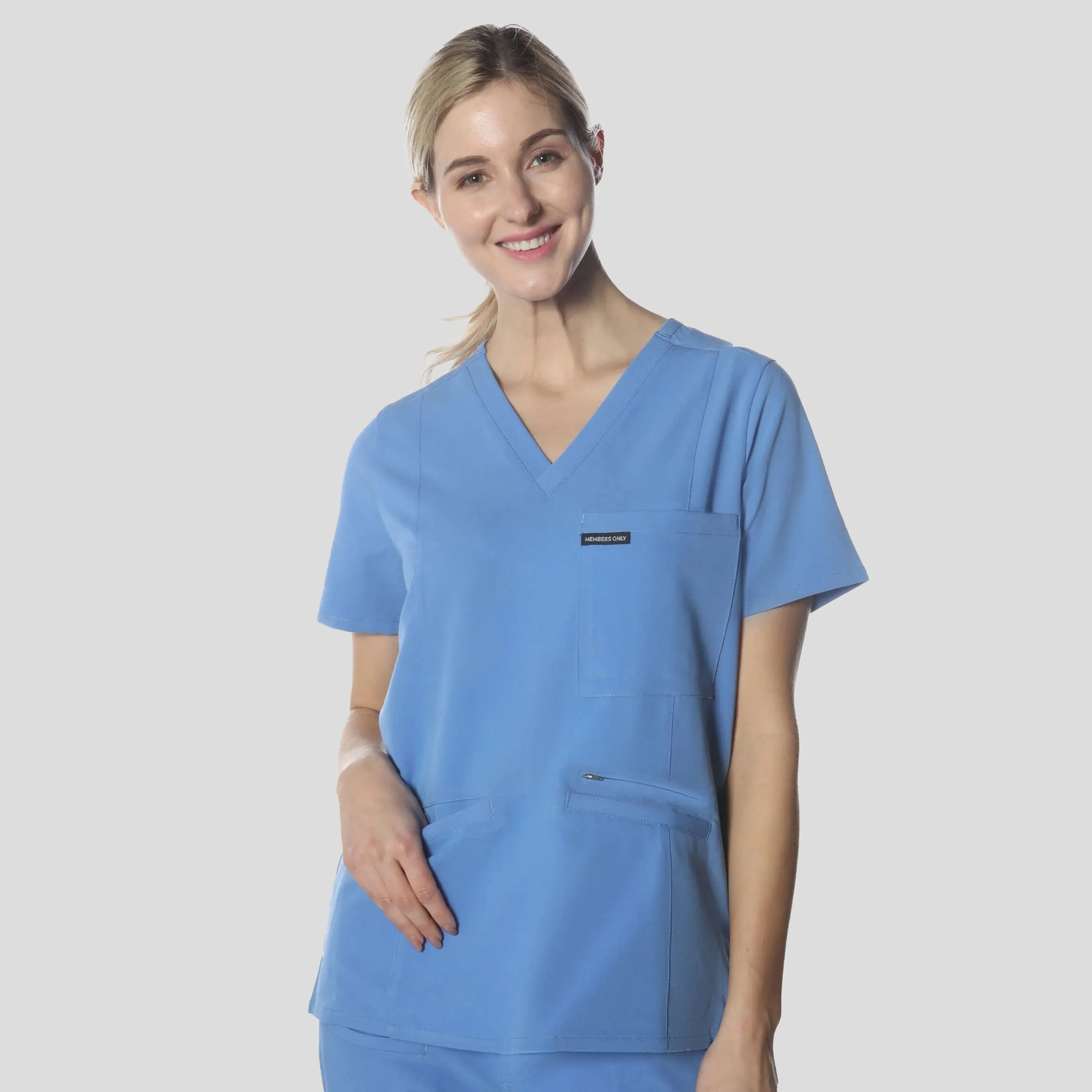 Palermo 4-Pocket Scrub Top sold by Members Only