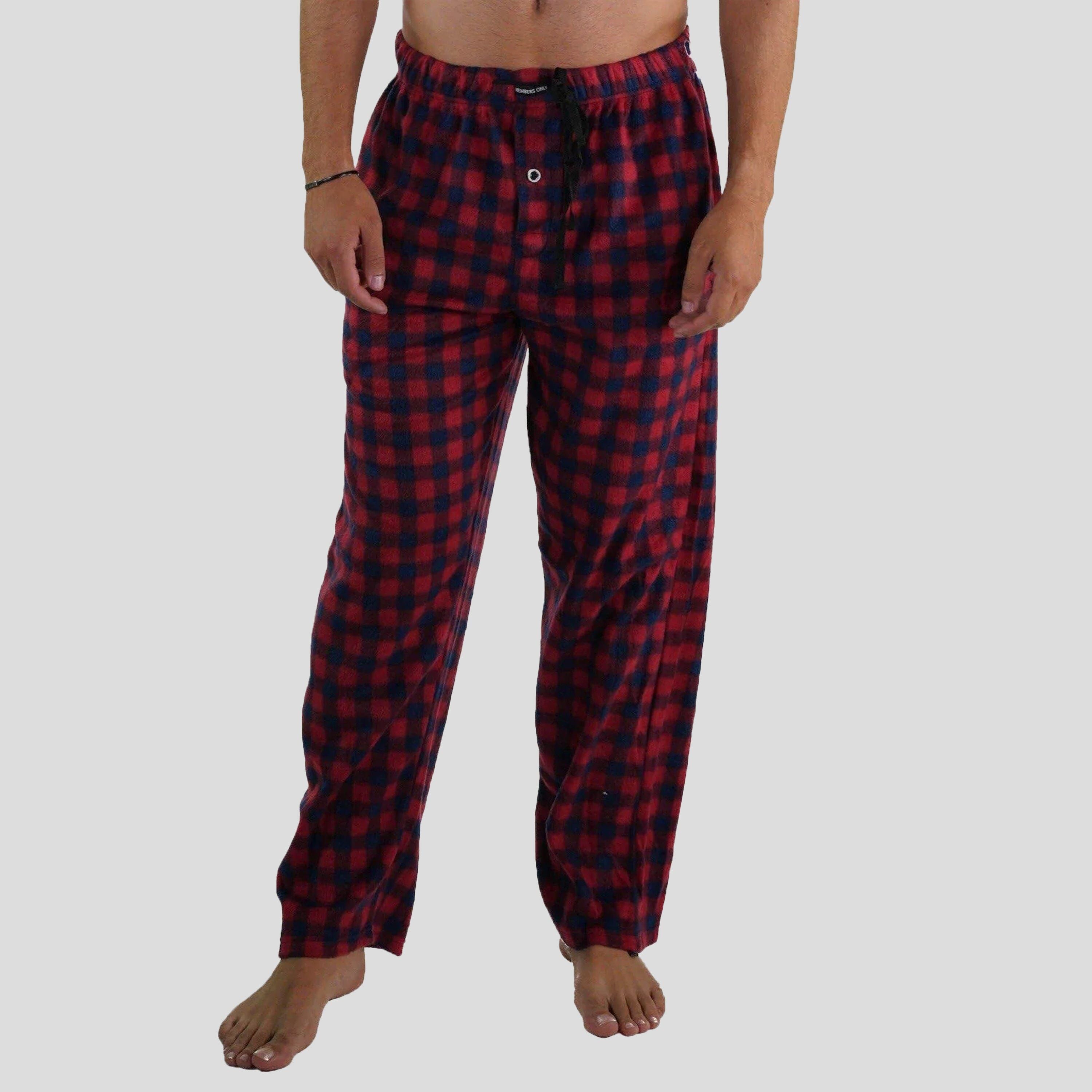 Men's Minky Fleece Sleep Pants - Red Plaid sold by Members Only product image thumbnail 2