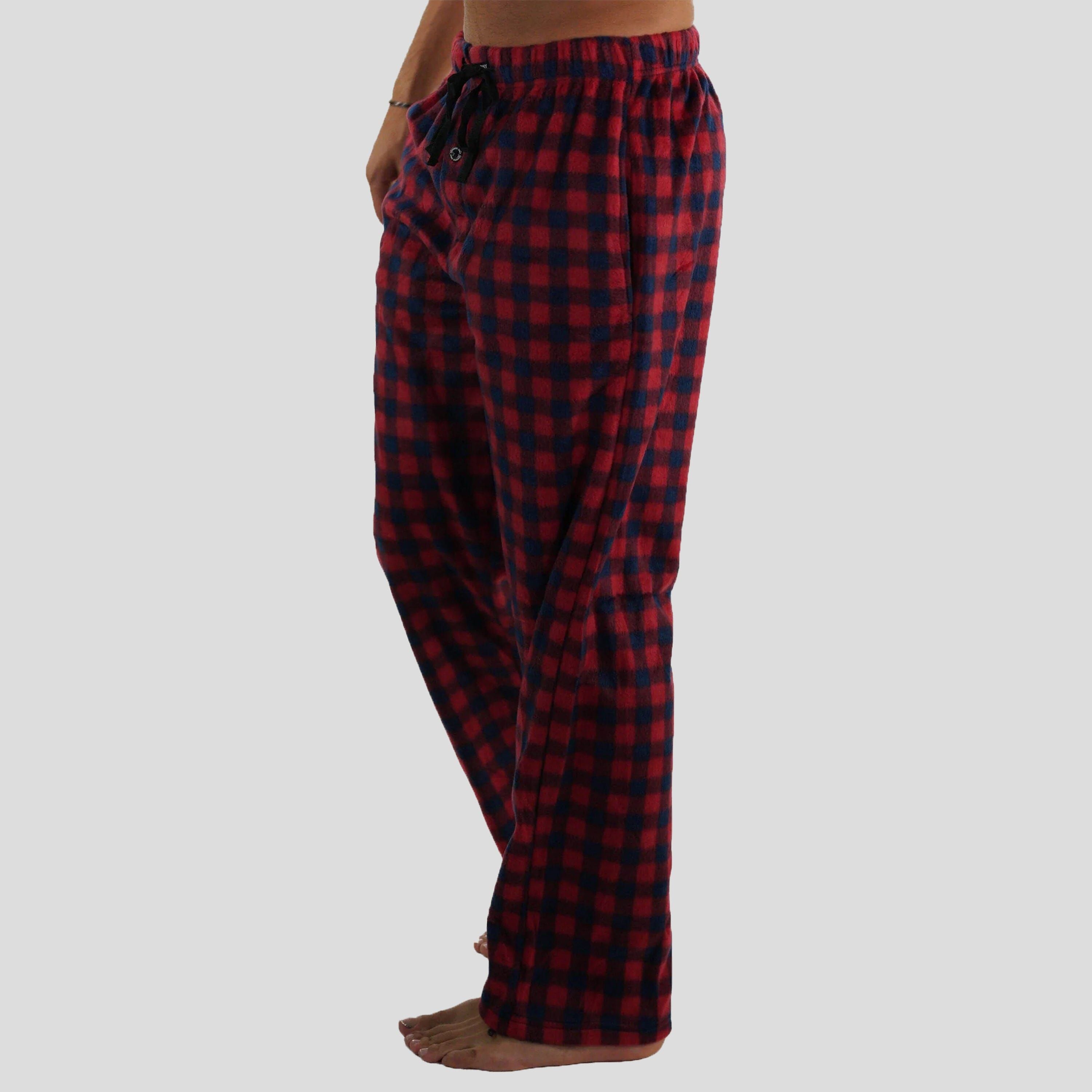 Men's Minky Fleece Sleep Pants - Red Plaid sold by Members Only product image thumbnail 3