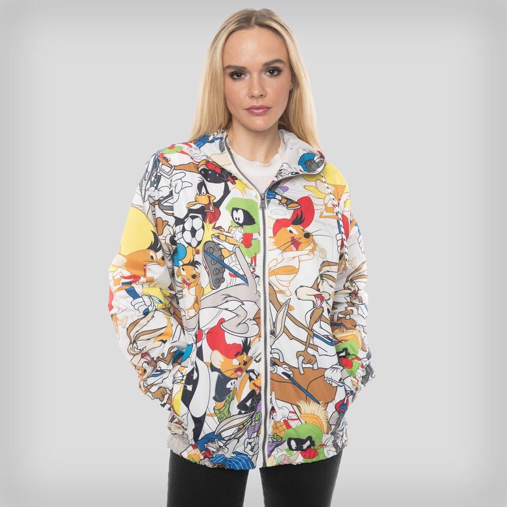 Women's Looney Tunes Collab Print Windbreaker Oversized Jacket - FINAL SALE sold by Members Only product image thumbnail 4